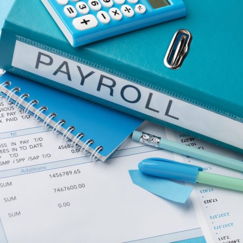 high-angle-payroll-concept